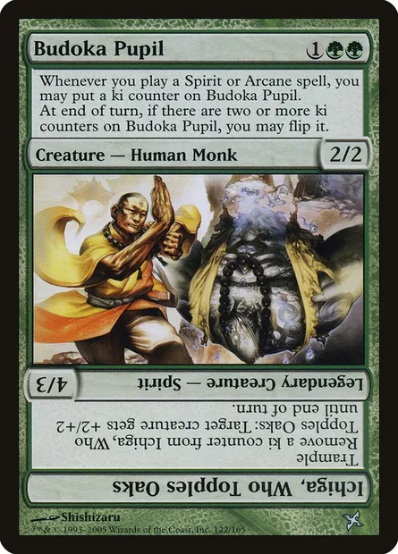 Budoka Pupil // Ichiga, Who Topples Oaks, carte Magic BOK 122 — extension Traîtres de Kamigawa