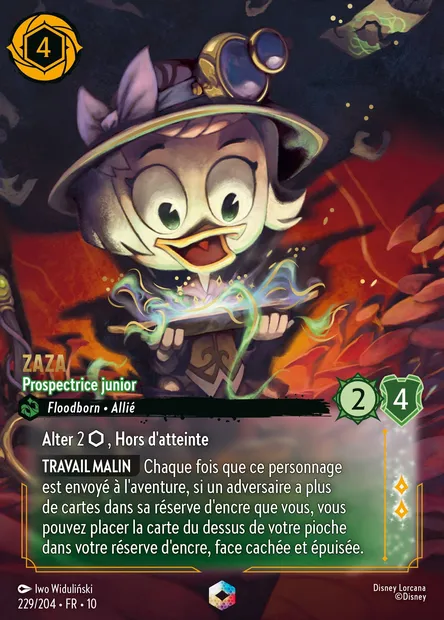 Zaza - Prospectrice junior, carte Disney Lorcana CH10-229 — extension Lueurs dans les Profondeurs