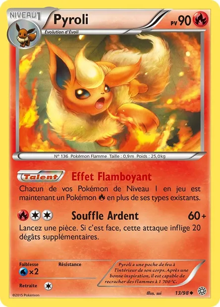 Pyroli, carte Pokémon AOR 13 — extension Origines Antiques
