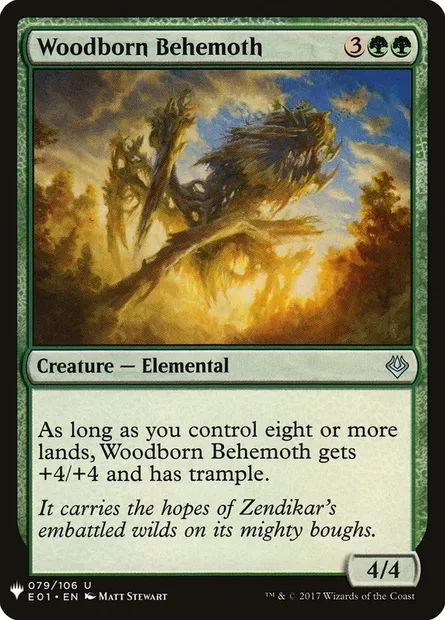 Woodborn Behemoth, Magic card PLST E01-79 — The List set