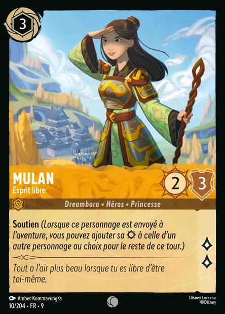 Mulan - Esprit libre, carte Disney Lorcana CH9-010 — extension Fabuleux