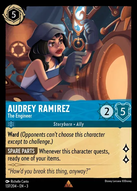 Audrey Ramirez - The Engineer, Disney Lorcana card CH3-137 — Into the Inklands set