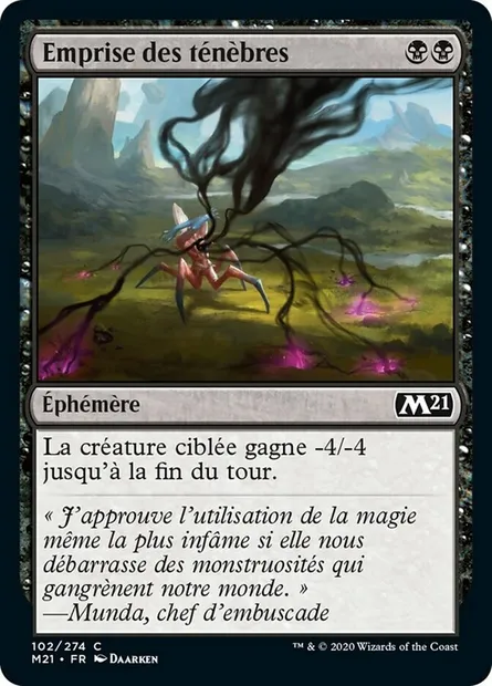 Emprise des ténèbres, carte Magic M21 102 — extension Core Set 2021