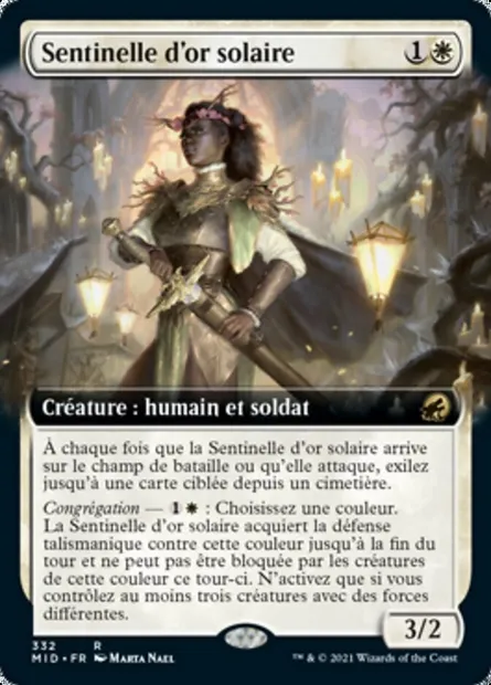Sentinelle d'or solaire, carte Magic MID 332 — extension Innistrad : chasse de minuit