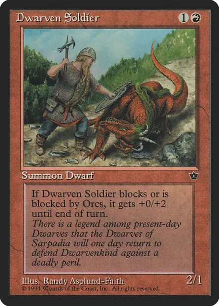 Dwarven Soldier, Magic card FEM 53b — Fallen Empires set