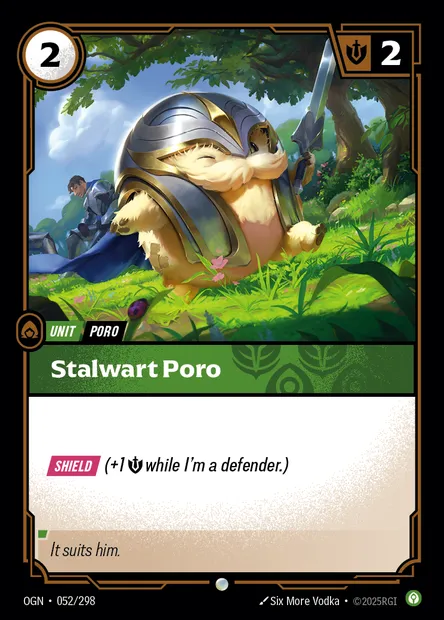 Stalwart Poro, carte Riftbound OGN 052 — extension Origins