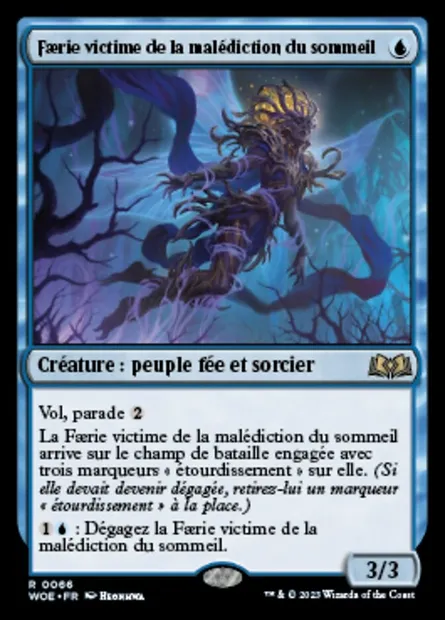 Faerie victime de la malédiction du sommeil, carte Magic WOE 66 — extension Wilds of Eldraine