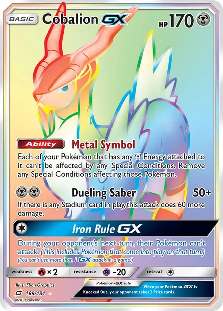 Cobalion GX, Pokémon card TEU 189 — Team Up set