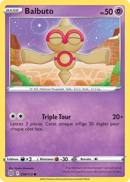 Balbuto, carte Pokémon BRS 058 — extension Stars Étincelantes