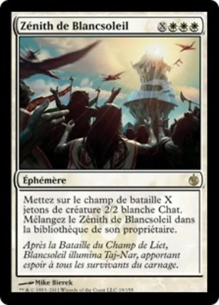 Zénith de Blancsoleil, carte Magic MBS 19 — extension Mirrodin assiégé