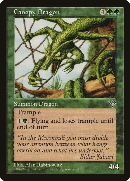 Canopy Dragon, Magic card MIR 209 — Mirage set