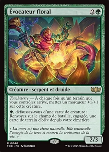 Évocateur floral, carte Magic TDC 46 — extension Tarkir: Dragonstorm Commander