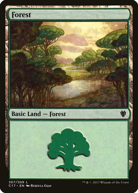 Forest, Magic card C17 307 — Commander 2017 set