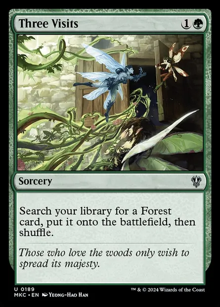 Three Visits, Magic card MKC 189 — Murders at Karlov Manor Commander set