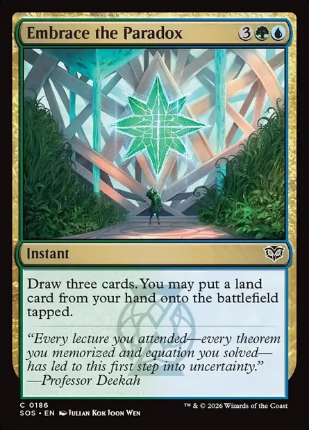 Embrace the Paradox, Magic card SOS 186 — Secrets of Strixhaven set