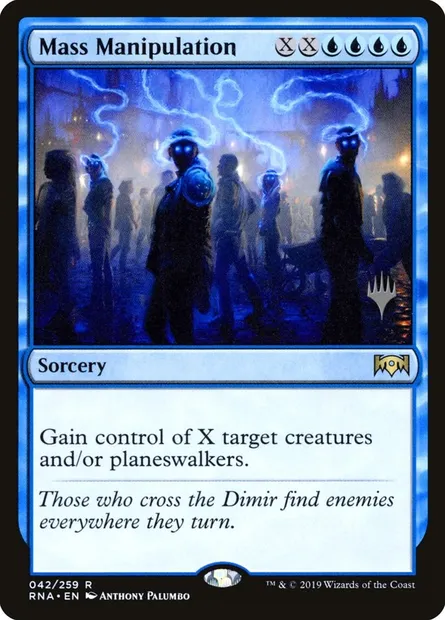 Mass Manipulation, Magic card PRNA 42p — Ravnica Allegiance Promos set