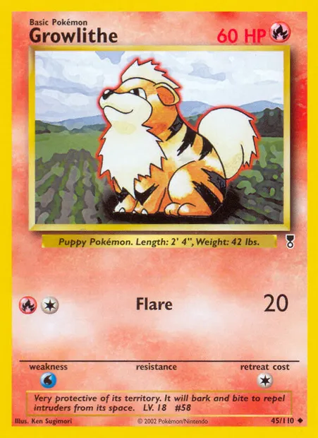 Caninos, carte Pokémon LC 45 — extension Legendary Collection