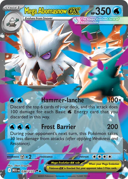 Mega Abomasnow ex, Pokémon card MEG 036 — Mega Evolution set