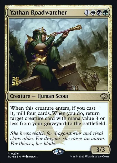 Yathan Roadwatcher, Magic card PTDM 236s — Tarkir: Dragonstorm Promos set
