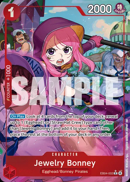 Jewelry Bonney, One Piece card EB04-002 — EGGHEAD CRISIS set