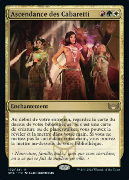 Ascendance des Cabaretti, carte Magic SNC 172 — extension Les rues de la Nouvelle-Capenna