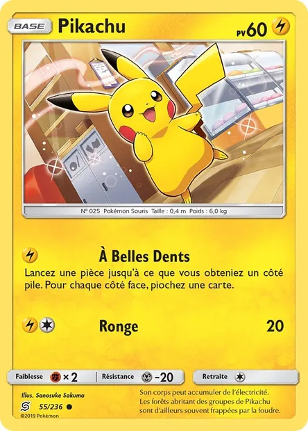 Pikachu, carte Pokémon UNM 55 — extension Harmonie des Esprits