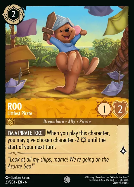 Roo - Littlest Pirate, Disney Lorcana card CH6-023 — Azurite Sea set