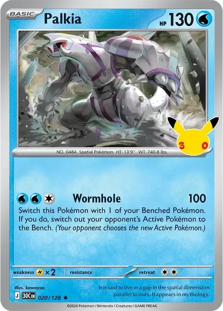 Palkia, Pokémon card 30C 020 — 30th Celebration set