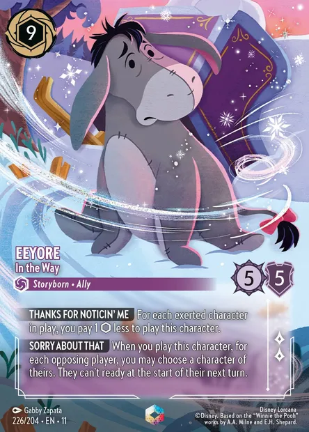 Eeyore - In the Way, Disney Lorcana card CH11-226 — Winterspell set