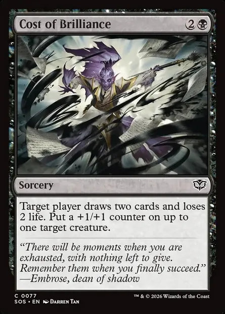 Cost of Brilliance, Magic card SOS 77 — Secrets of Strixhaven set