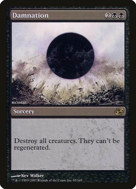 Damnation, carte Magic PLC 85 — extension Chaos planaire