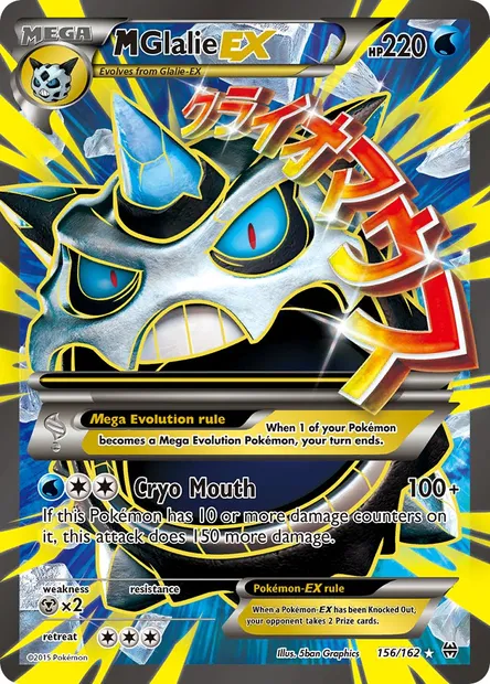M Glalie EX, Pokémon card BKT 156 — BREAKthrough set