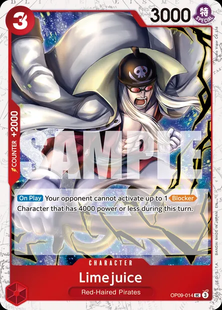 Limejuice, One Piece card OP09-014 — EMPERORS IN THE NEW WORLD set