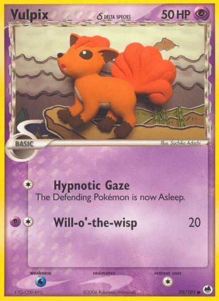 Vulpix δ, Pokémon card DF 70 — Dragon Frontiers set