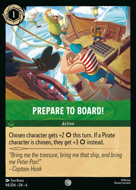 Prepare to Board!, Disney Lorcana card CH6-094 — Azurite Sea set