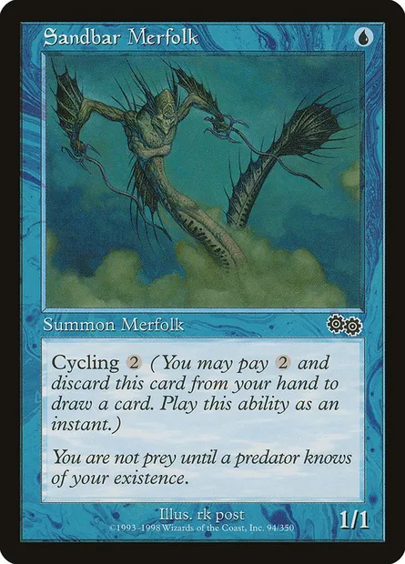 Sandbar Merfolk, Magic card USG 94 — Urza's Saga set