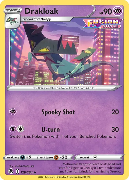 Drakloak, Pokémon card FST 129 — Fusion Strike set