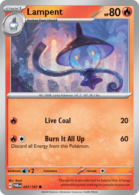 Lampent, Pokémon card TWM 037 — Twilight Masquerade set