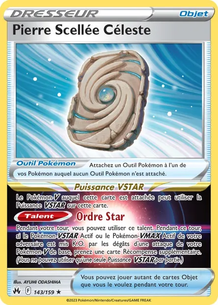 Pierre Scellée Céleste, carte Pokémon CRZ 143 — extension Zénith Suprême