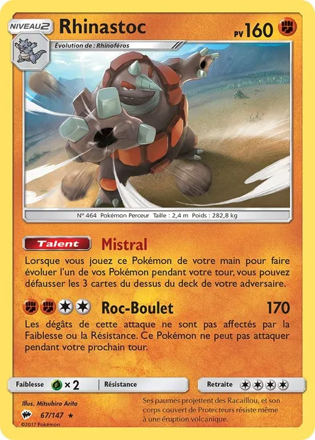 Rhinastoc, carte Pokémon BUS 67 — extension Ombres Ardentes