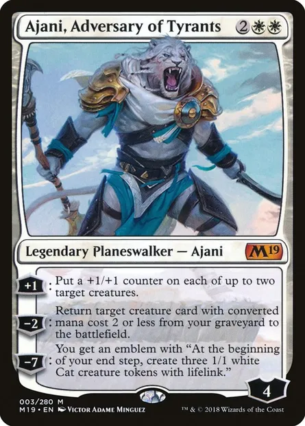 Ajani, Adversary of Tyrants, Magic card M19 3 — Core Set 2019 set