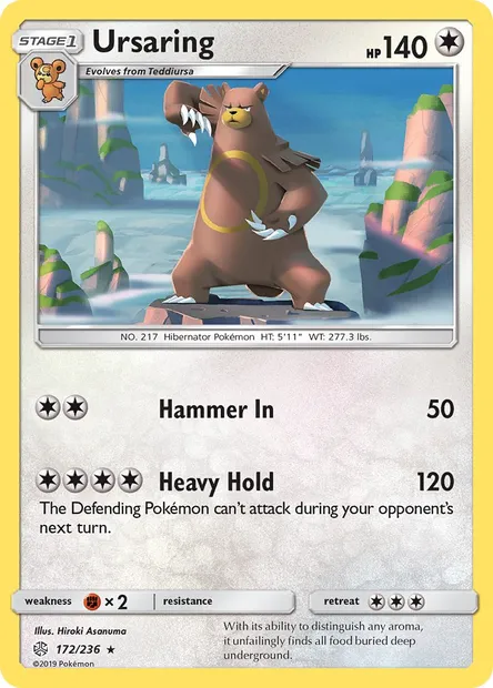 Ursaring, Pokémon card CEC 172 — Cosmic Eclipse set
