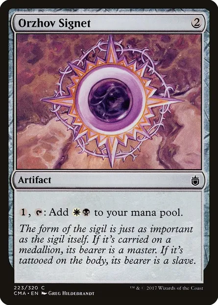 Cachet d'Orzhov, carte Magic CMA 223 — extension Commander Anthology