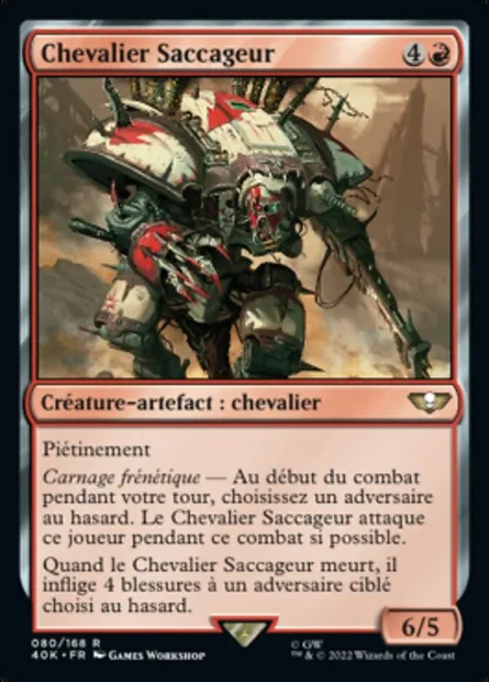 Chevalier Saccageur, carte Magic 40K 80 — extension Warhammer 40,000 Commander