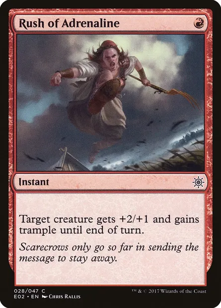 Rush of Adrenaline, Magic card E02 28 — Explorers of Ixalan set