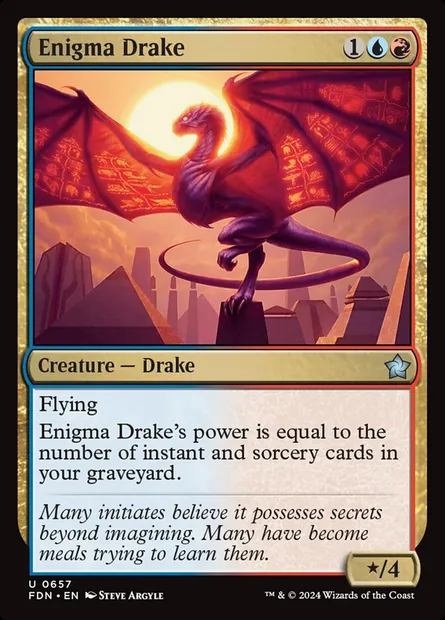 Enigma Drake, Magic card FDN 657 — Foundations set