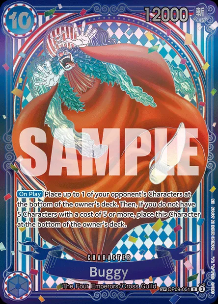 Buggy, One Piece card OP09-051 — EMPERORS IN THE NEW WORLD set