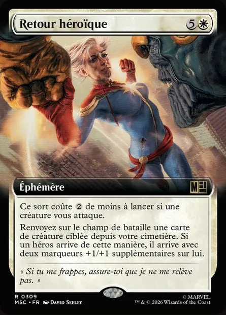 Retour héroïque, carte Magic MSC 309 — extension Marvel Super Heroes Commander