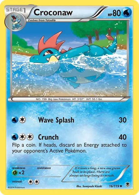 Croconaw, Pokémon card PHF 16 — Phantom Forces set