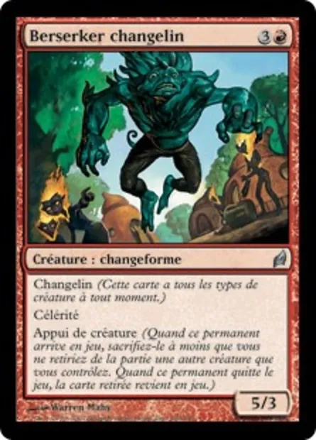 Berserker changelin, carte Magic LRW 160 — extension Lorwyn